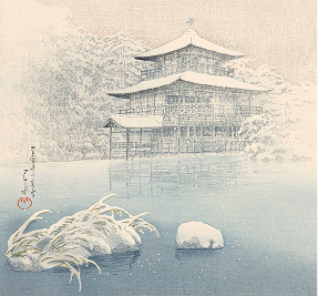ふる雪　金閣寺